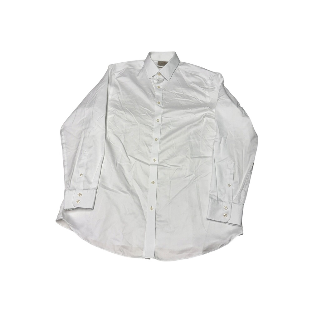 Hawes & Curtis White Fitted Slim Non-Iron Cotton Shirt Mens 17.5 37